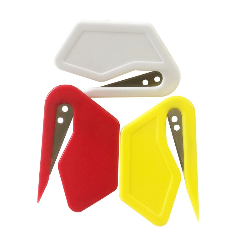 海斯迪克 HK-799 拆箱刀(10把)颜色随机 开箱器 塑胶开信刀拆信刀裁纸美工刀不绣钢刀片 隐藏式开箱刀