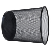 得力9190中号圆纸篓(黑)266x218x280mm金属丝网喷塑工艺