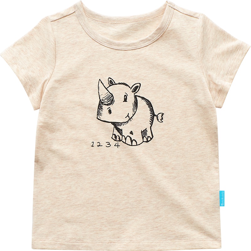 宝贝巴迪19夏季新款童装男女童套头衫休闲卡通可爱短袖T恤8921196