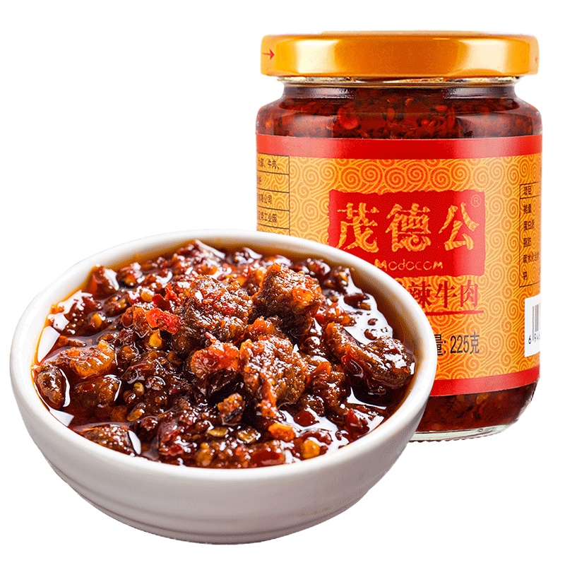 茂德公香辣牛肉辣椒酱农家自制下饭菜拌饭拌面酱辣酱下饭酱225g