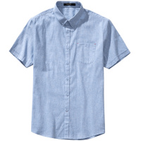 千纸鹤男士衬衣2019新款韩版潮流修身时尚短袖衬衫上衣男10091