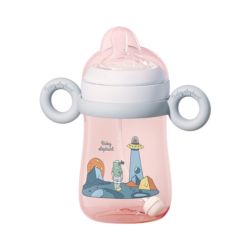 红色小象PPSU宽口径奶瓶(蓝)240ml(赠奶嘴L)