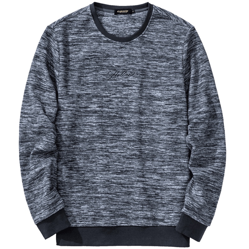 千纸鹤男士圆领卫衣2019秋季新款青年时尚刺绣休闲长袖上衣15159