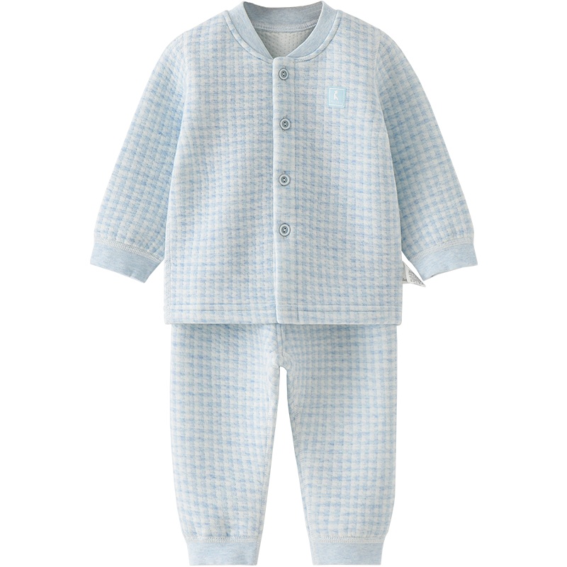 童泰(TONGTAI)2020年秋冬新款新生儿3-18月男女宝宝保暖家居立领加厚裤套装儿童内衣小童宝宝内衣