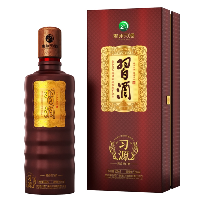 贵州习酒 53度习源酱香型高度白酒500ml单瓶装礼盒年货送礼