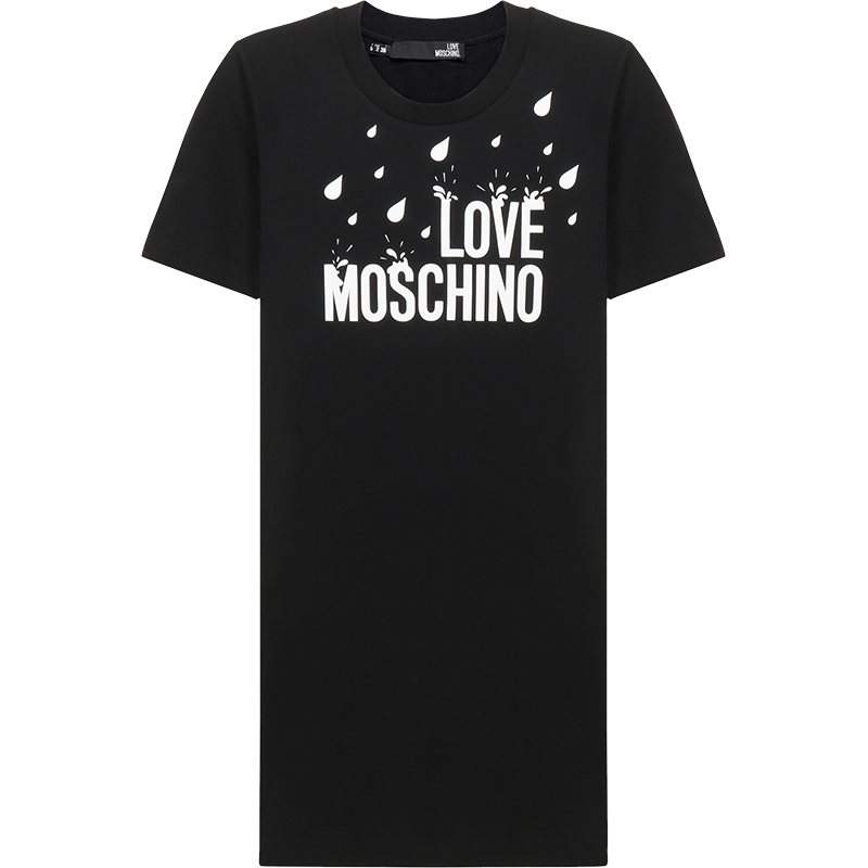 LOVE MOSCHINO 女士棉质圆领短袖连衣裙W5A02 17 M3876