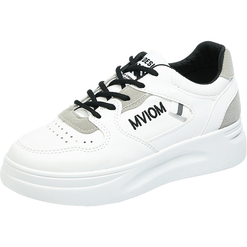 木林森女鞋大学生女鞋新款百搭潮流撞色休闲鞋厚底增高女士运动潮板鞋