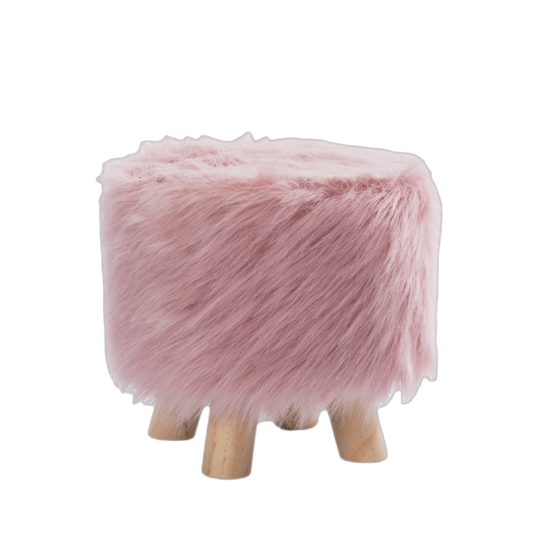 布艺换鞋凳沙发凳创意小凳子矮凳仿羊毛外套板凳原木家用凳茶几凳