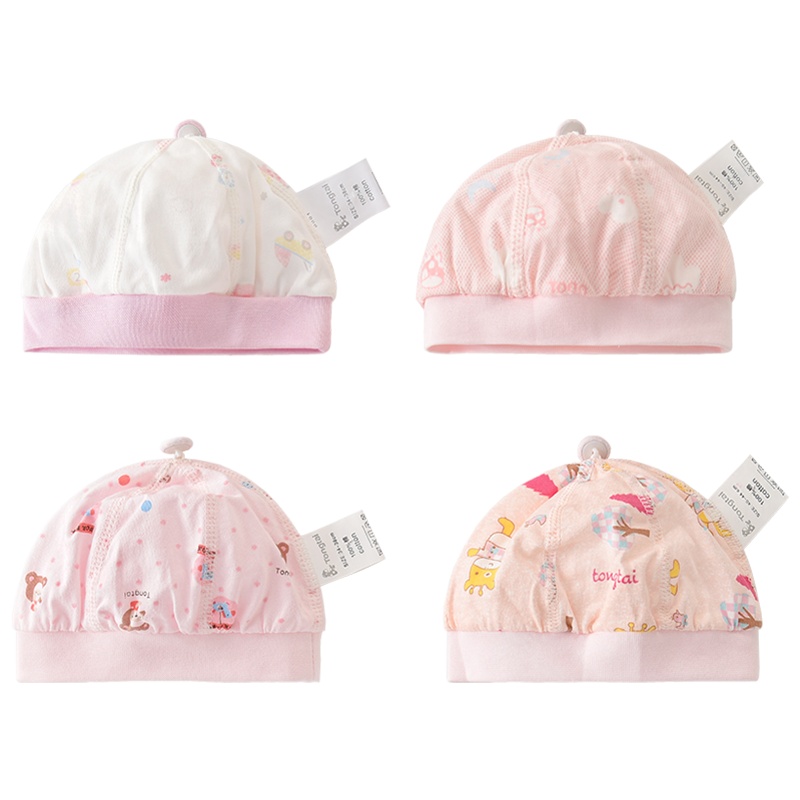 童泰(TONGTAI)宝宝纯棉胎帽婴儿帽子新生儿柔软单层防风帽可爱卡通春秋帽