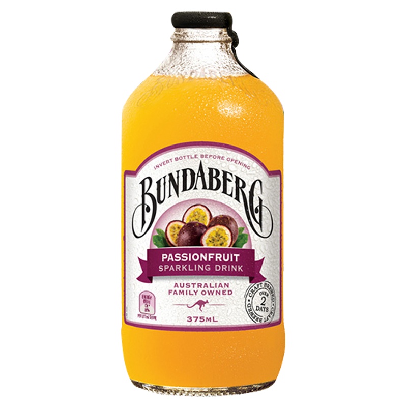 澳州原装进口 宾得宝(Bundaberg) 含气百香果汁饮料 375ml*4瓶