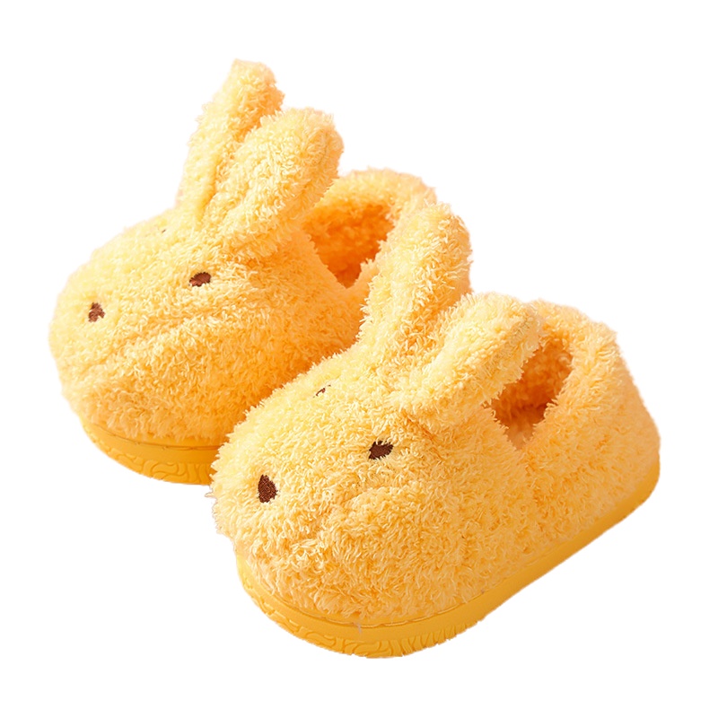 拉里宝贝儿童保暖棉拖鞋秋冬季室内防滑可爱宝宝毛绒拖鞋男童女童家居包跟棉鞋1-2-3-6岁男女宝宝棉拖鞋