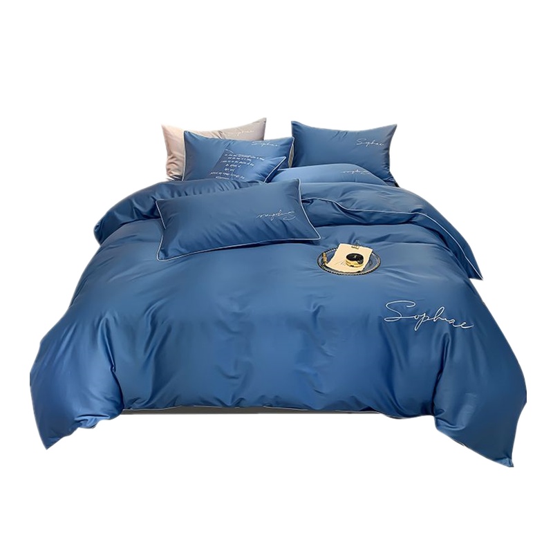 南极人(NanJiren)家纺 60支长绒棉三四件套全棉纯棉贡缎刺绣欧式床上用品床单床笠被套