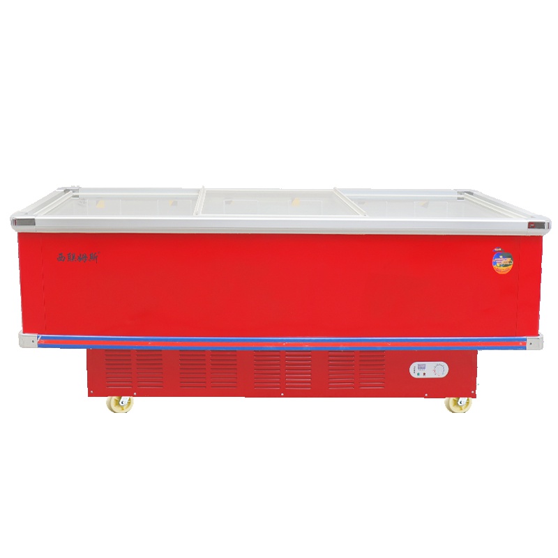 西联姆斯XLMS818升卧式岛柜冷藏冷冻海鲜雪糕展示柜商用保鲜冷柜超市冰柜SD/SC818双机款