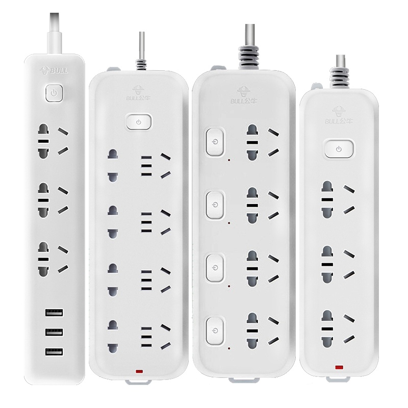 公牛插座面板多孔排插正品长线接线拖线板usb带线多功能家用1.8米