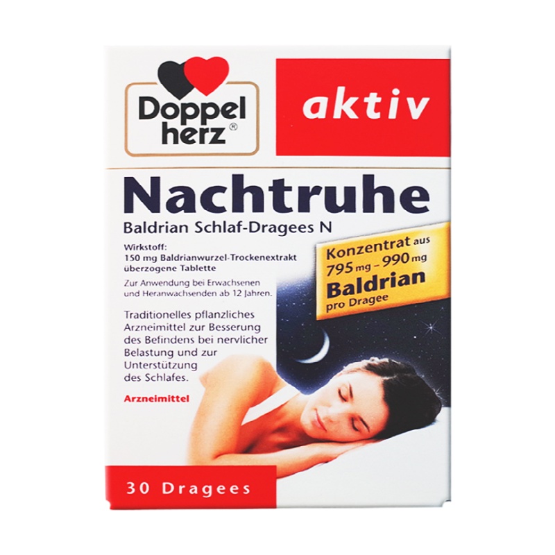 [保税发货]Doppel herz 德国双心缬草安神睡眠精华片30粒2023.6