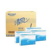 清风 三折叠式加厚擦手卫生纸 200抽/包 20包/件 B913AC