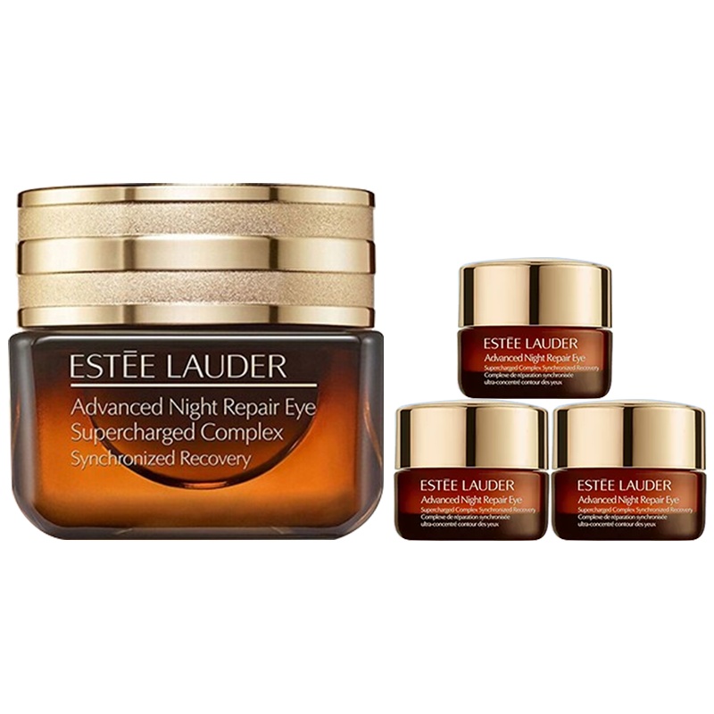 雅诗兰黛小棕瓶眼霜15ml+小棕眼5ml*3套装 修护抗皱紧致眼周淡纹