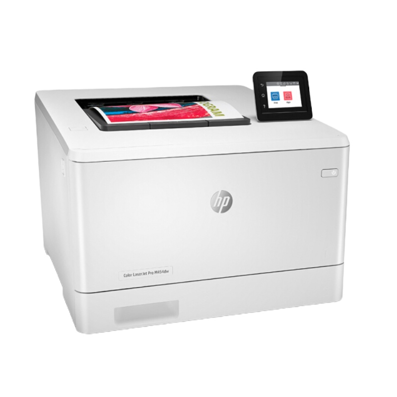 惠普 M454dw 彩色激光打印机 彩色打印 液晶显示屏 自动双面打印 无线连接