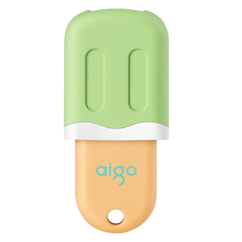 爱国者(aigo)U333雪糕推拉u盘 16GB 车载优盘手机电脑两用高速正品创意定制u盘 绿色