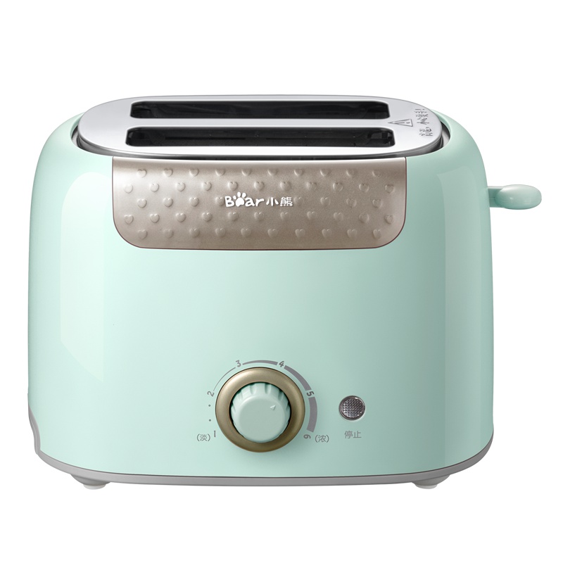 小熊(Bear)多士炉 DSL-601 绿色 多功能小型双面烘烤烤吐司烤面包机早餐机懒人早餐苏宁自营