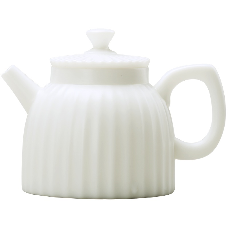 領藝 羊脂玉茶壶德化白瓷送礼功夫茶具简约家用泡茶器 流光茶壶(约180ml)礼盒装
