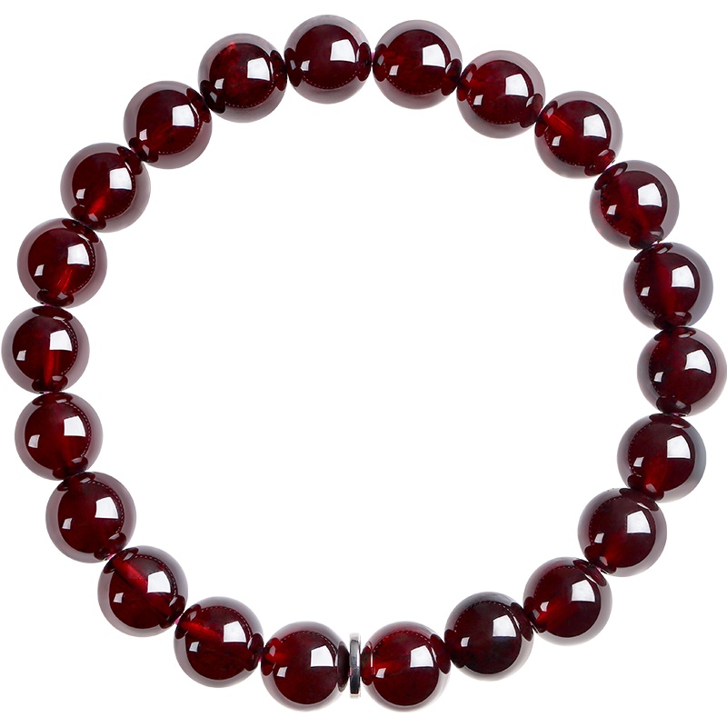 iSTONE/石头记一往情深天然石榴石手链单圈女酒红手环送礼手串