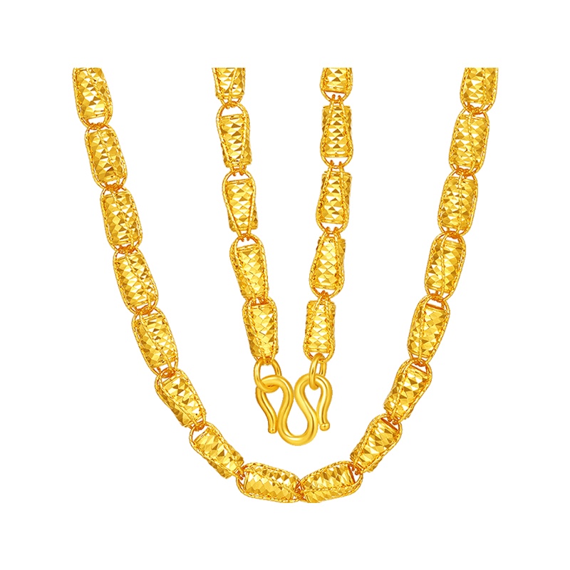 梦金园 黄金项链 足金999霸气老板链路路通橄榄链粗款男士计价 黄金饰品首饰