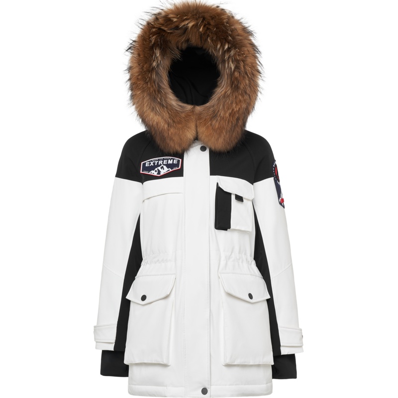 波司登女大毛领羽绒服短款新款冬鹅绒工装时尚外套