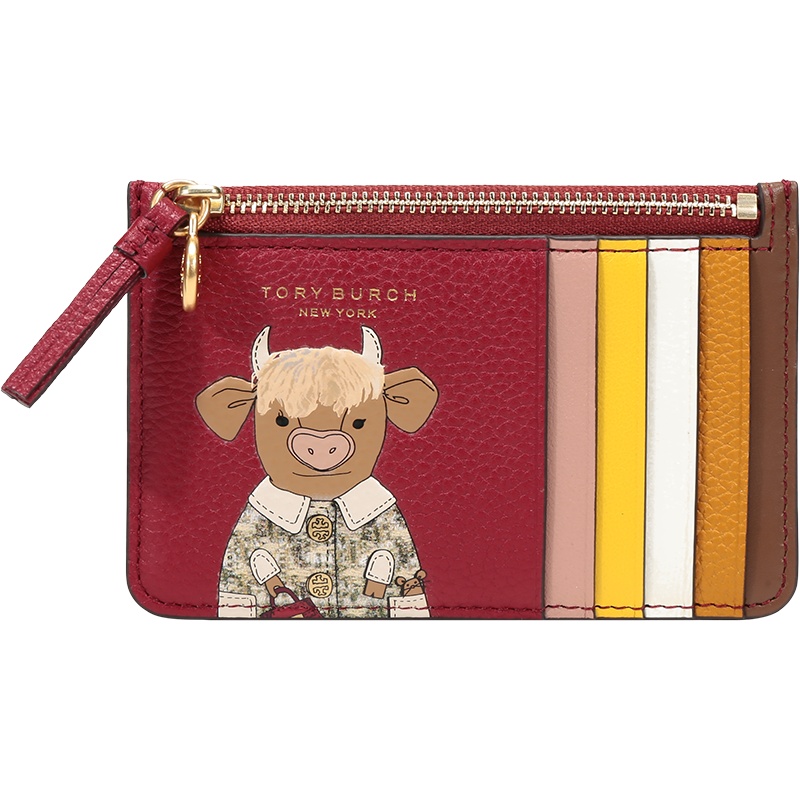 TORY BURCH 托里·伯奇 奢侈品 TB卡包 女士 2021新年贺岁系列皮革卡包卡夹零钱包 77162