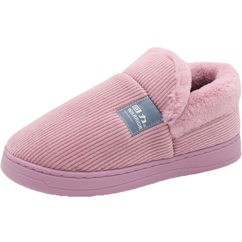 回力室内情侣棉拖鞋男女秋冬厚底保暖月子鞋女防滑家居包跟棉鞋 WST-2820 咖啡色