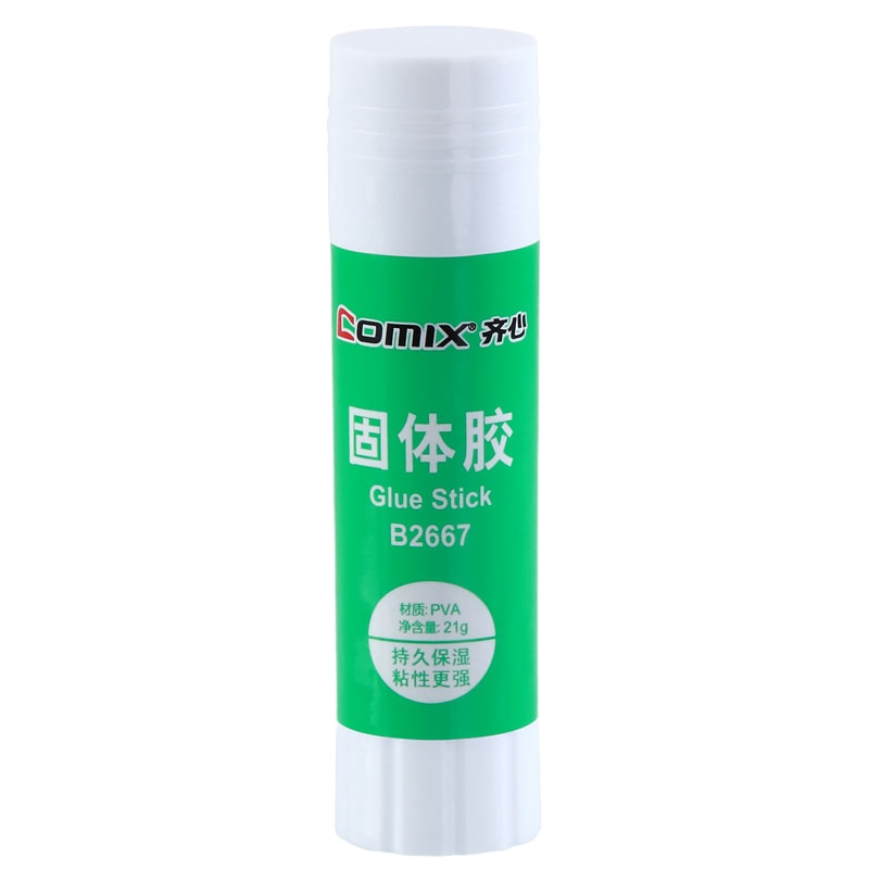 齐心B2667胶棒固体胶强力21g学生手工美工高粘度透明固体胶家用办公中号固体胶单据发票粘贴胶12支装dt