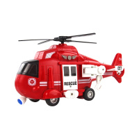 耐摔大号儿童飞机玩具仿真直升飞机模型回力惯性男孩宝宝玩具车1:20(红色直升机)