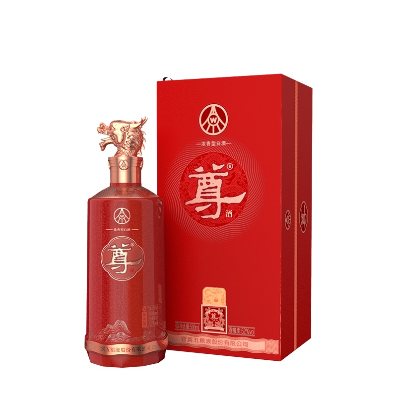 五粮液股份公司出品 尊酒 52度 500ml 单瓶装 浓香型白酒