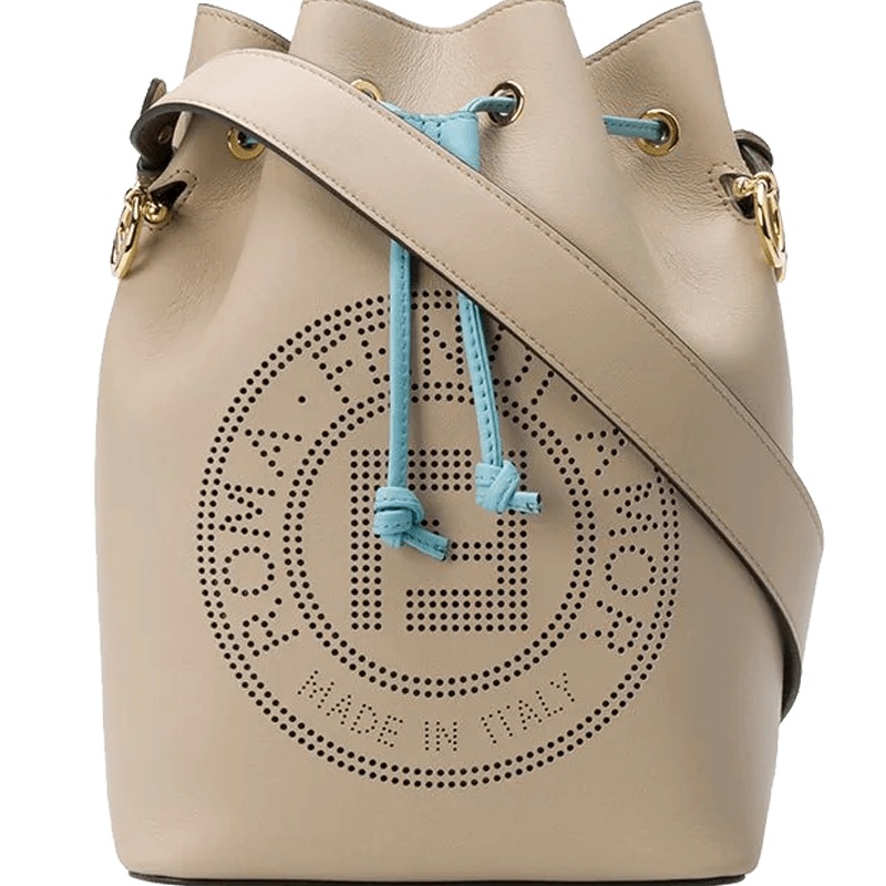 预售 芬迪FENDI MON TRESOR 水桶包大号 FF标识光面皮 女士单肩包 8BT309 金扣