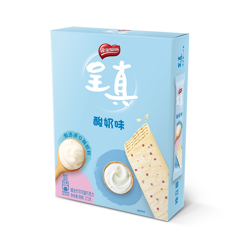 雀巢(Nestle)呈真 酸奶味 仙气威化 饼干 脆脆鲨升级版 休闲零食 272g