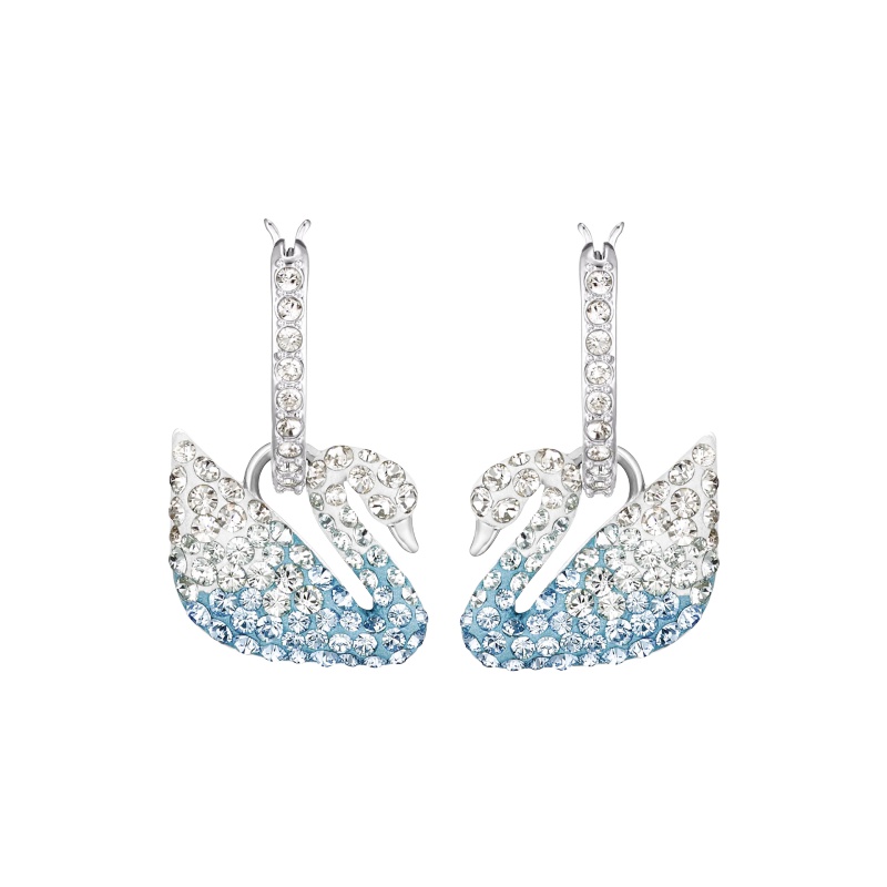 SWAROVSKI/施华洛世奇 新款渐变蓝色天鹅耳环 人造水晶 送恋人5512577