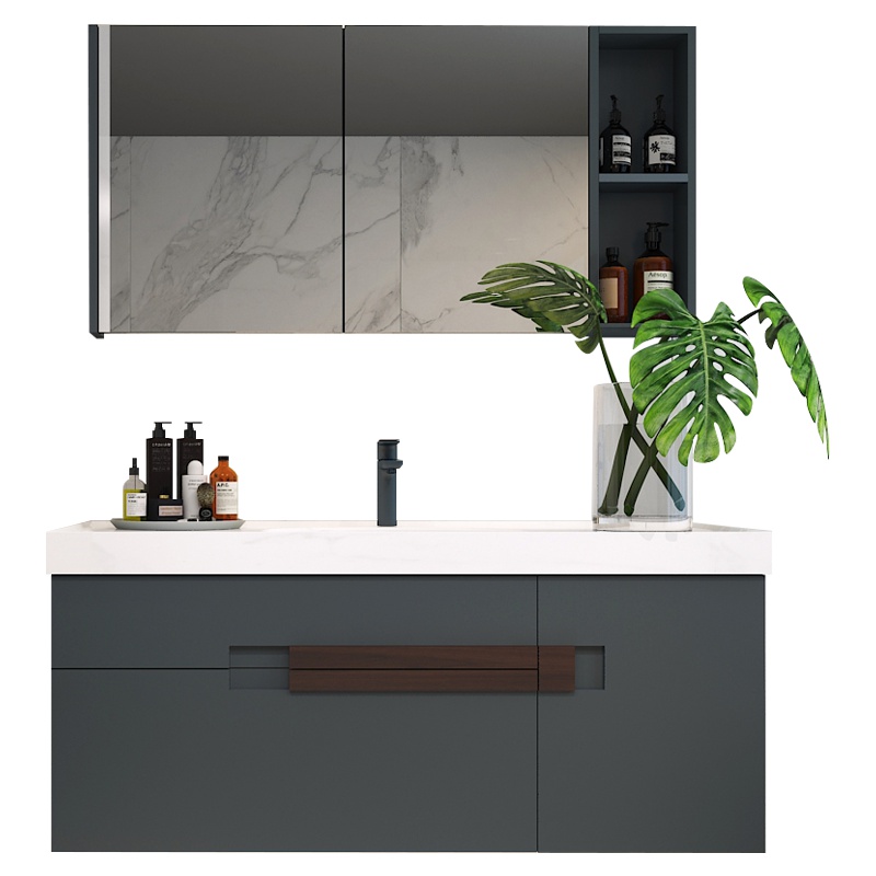 心海伽蓝现代简约浴室柜卫生间实木脸盆柜洗手盆柜组合洗漱台
