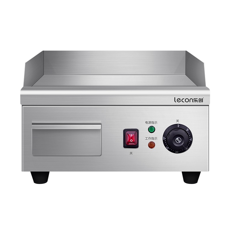 乐创(lecon)电扒炉商用小型手抓饼机铁板烧煎扒炉台式煎牛排平扒炉铁板不锈钢鱿鱼烤冷面铜锣烧 EG-360A