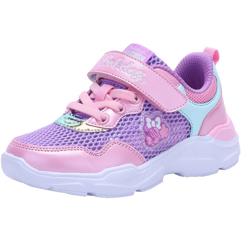 巴布豆童鞋女童运动鞋2019夏季网面透气女童鞋儿童网鞋