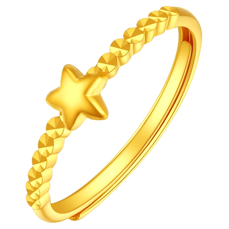 金一国囍足金精品小星星女款戒黄金戒指送女友浪漫礼物(计价) ABA017