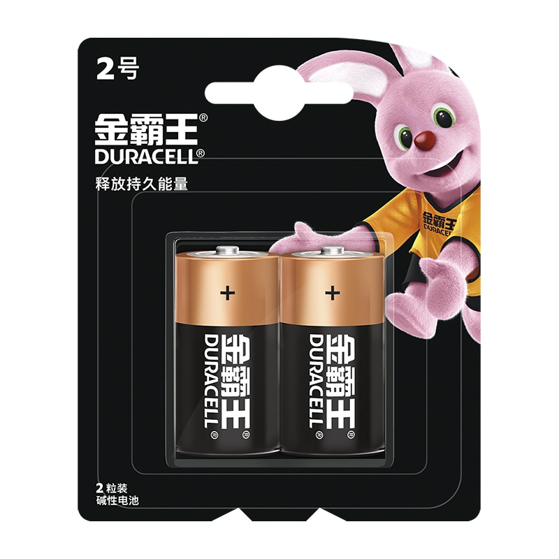 [2号2粒]金霸王(Duracell) 二号碱性电池 适用于面包超人花洒/费雪儿童玩具/收音机/手电筒/摇椅