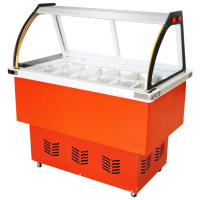 昌禾冷藏展示柜冰柜水果捞冰粉四果汤清补凉保鲜柜冰粉冷藏柜冷锅串串柜商用冰粥摆摊车冰粥柜1.6米红色铜管[18盒]