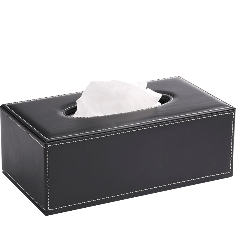 菲仕康 PU皮质皮革纸巾盒创意客厅家用纸抽北欧酒店餐厅物业车载简约皮质抽纸盒礼品 大号