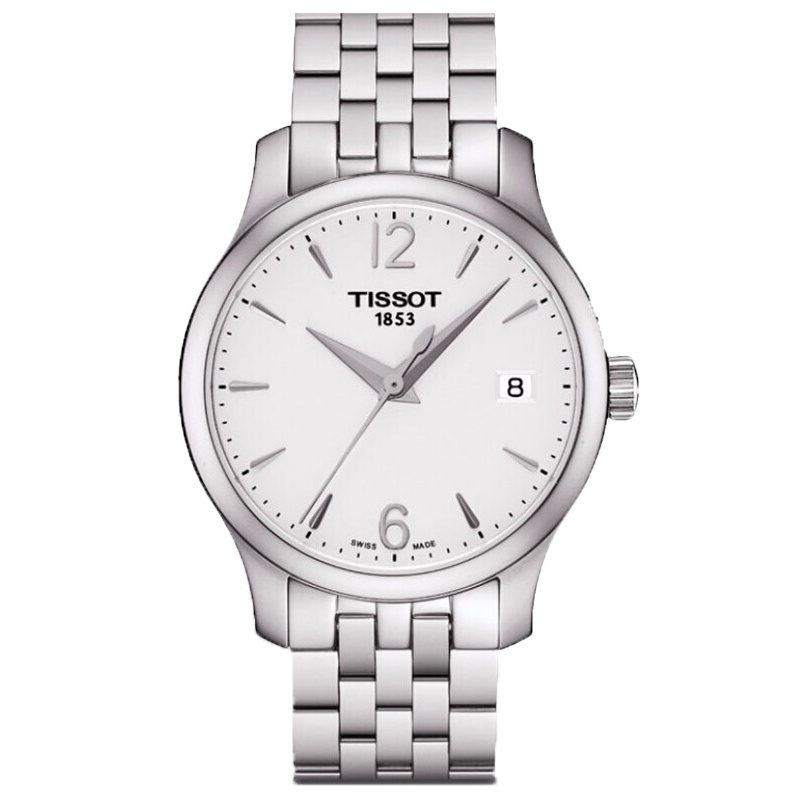 天梭(TISSOT)瑞士手表 俊雅系列钢带石英女表