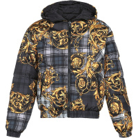 VERSACE JEANS COUTURE 范思哲 男士聚酯纤维双面穿短款连帽鸭绒羽绒服71GAA422 CQS06