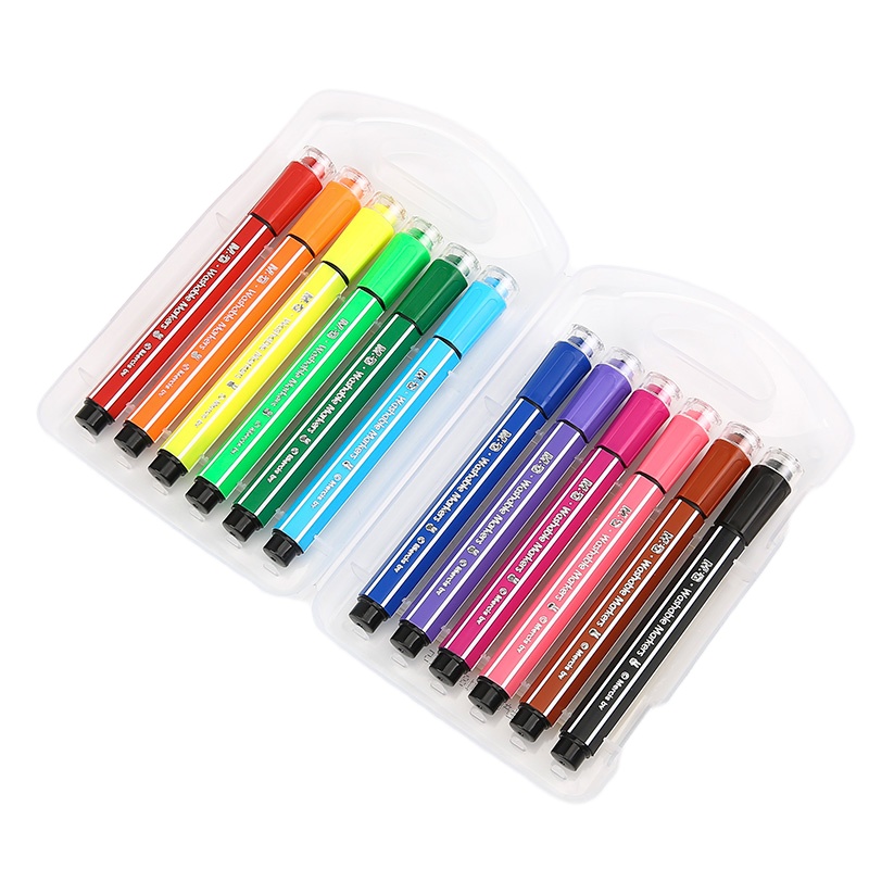 小狐希里系列12色六角印章可洗水彩笔儿童画笔 12支/盒ACPN0280