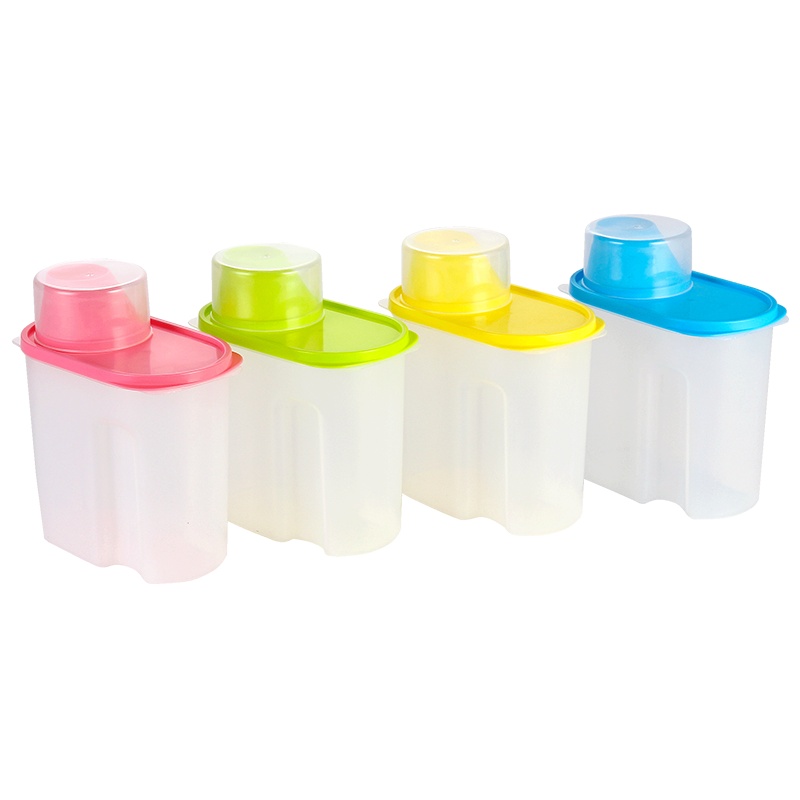 欧润哲 杂粮储物罐 透明塑料储物盒杂粮收纳盒杂粮罐4只装