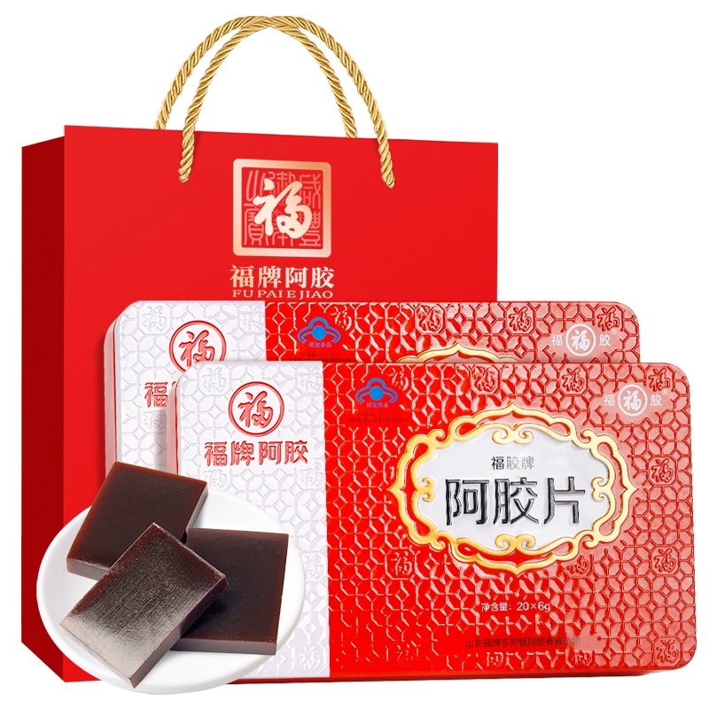 福牌阿胶片山东东阿正品阿胶片240g纯驴皮滋补阿胶块送礼