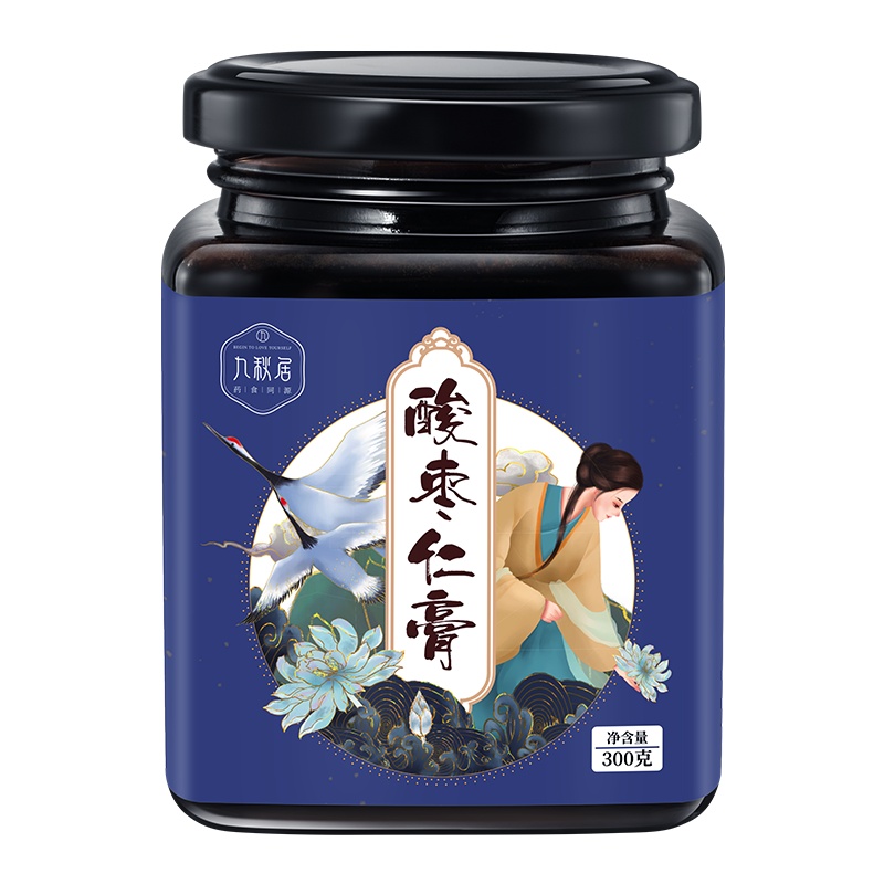 九秋居酸枣仁膏300g酸枣仁膏百合茯苓安睡茶丸调理睡眠膏茶