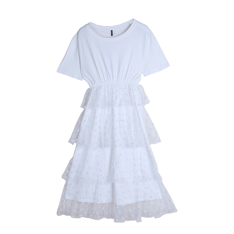 美丽衣橱蛋糕裙女学生2020夏季新款时尚甜美圆领短袖韩范连衣裙